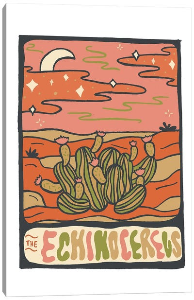 Cactus Tarot Cards- Echinocereus Canvas Art Print - Cards & Board Games