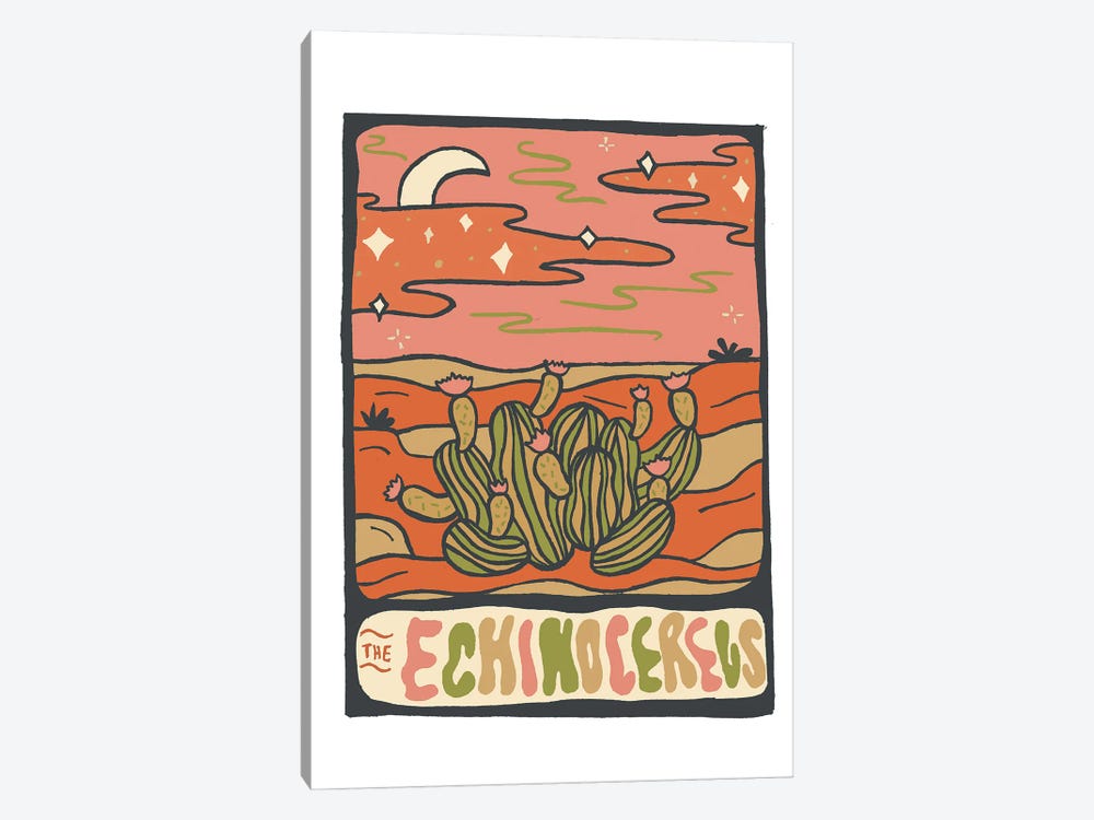 Cactus Tarot Cards- Echinocereus by Doodle By Meg 1-piece Canvas Wall Art