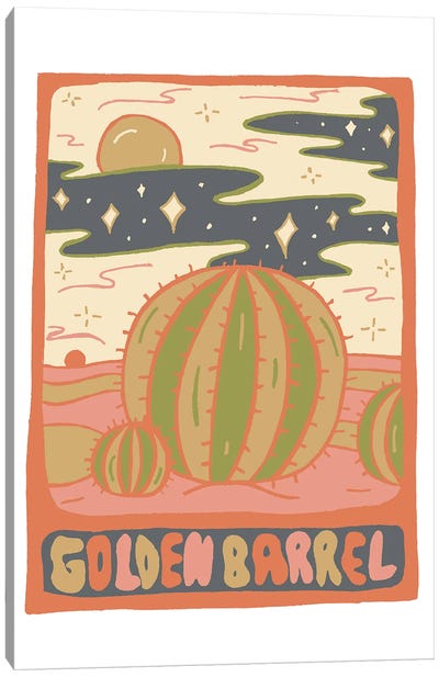 Cactus Tarot Cards- Golden Barrel Canvas Art Print - Cards & Board Games