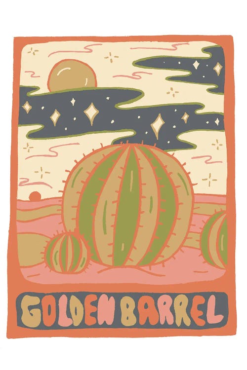 Cactus Tarot Cards- Golden Barrel