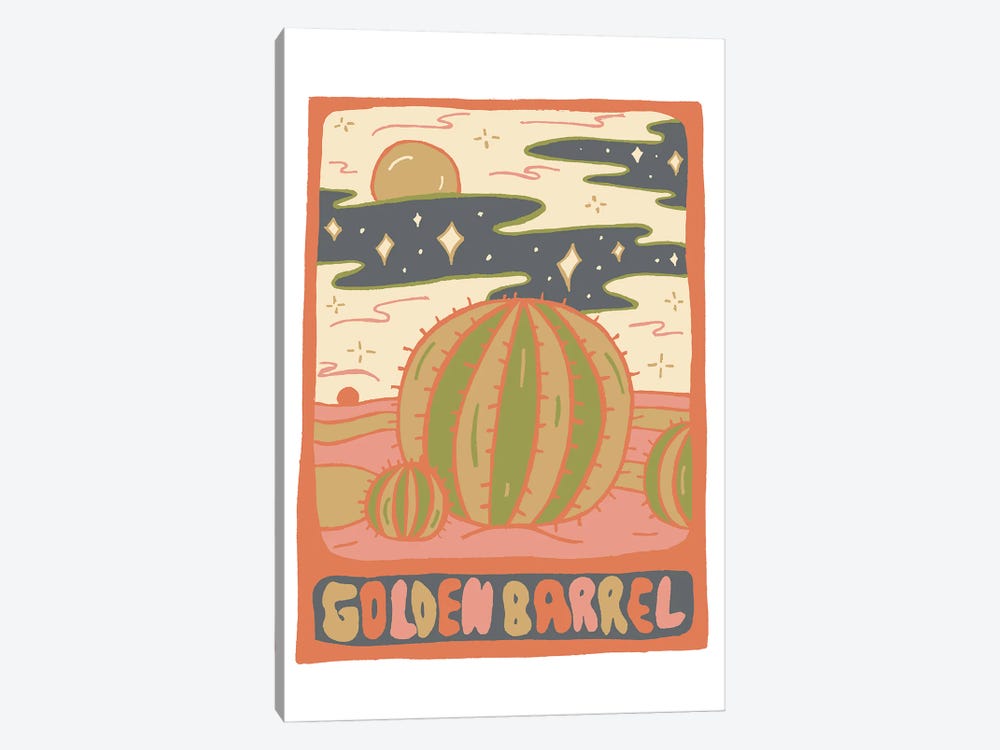Cactus Tarot Cards- Golden Barrel by Doodle By Meg 1-piece Canvas Art Print