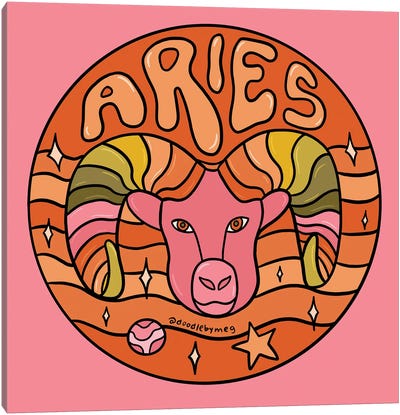 Aries Canvas Art Print - Doodle By Meg