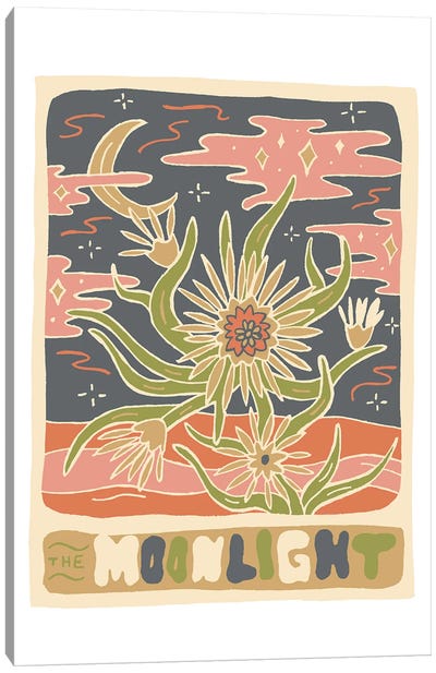 Cactus Tarot Cards- Moonlight Canvas Art Print - Cards & Board Games