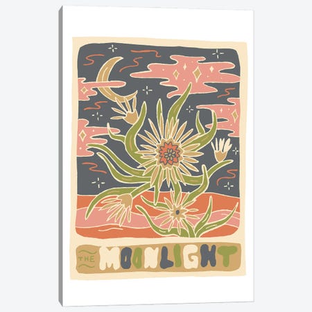 Cactus Tarot Cards- Moonlight Canvas Print #DDM31} by Doodle By Meg Canvas Art