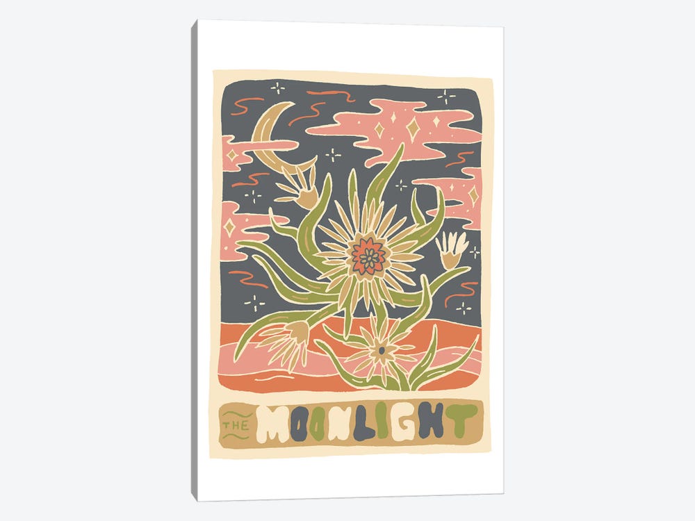 Cactus Tarot Cards- Moonlight by Doodle By Meg 1-piece Canvas Art