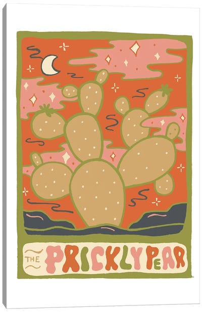 Cactus Tarot Cards- Prickly Pear Canvas Art Print - Doodle By Meg