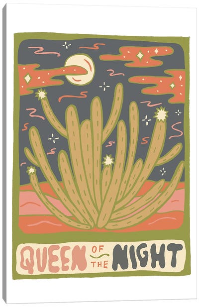 Cactus Tarot Cards- Queen Of The Night Canvas Art Print - Cards & Board Games