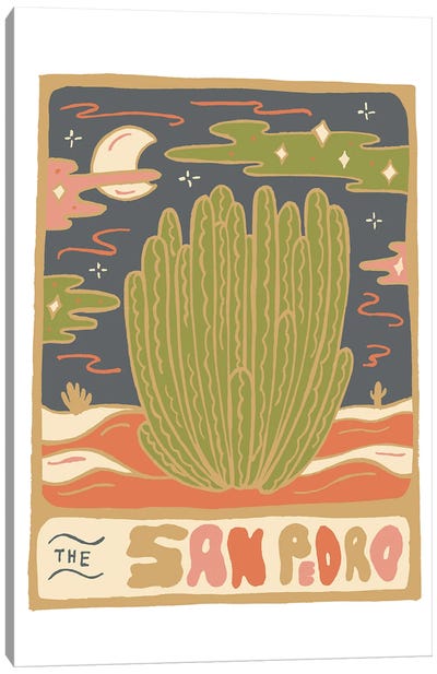 Cactus Tarot Cards- San Pedro Canvas Art Print - Doodle By Meg