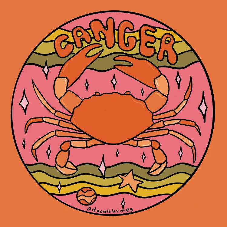 Cancer by Doodle By Meg wall art