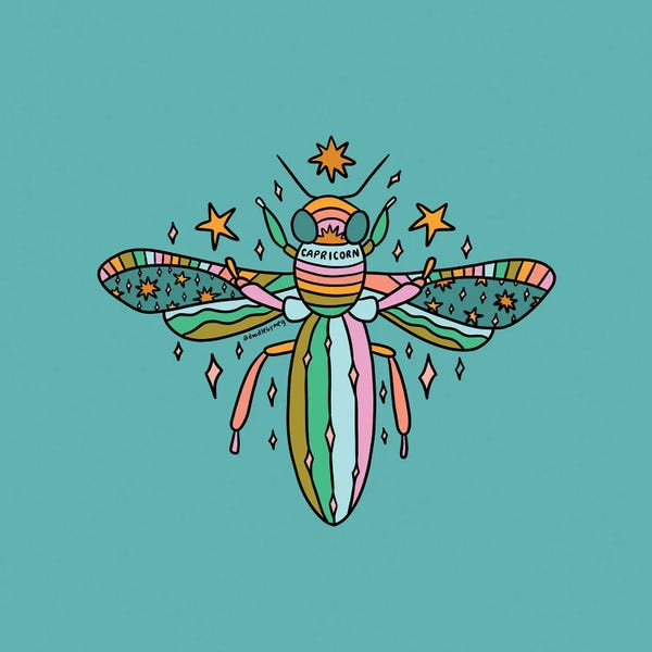 Doodle By Meg: Capricorn Bee by Doodle By Meg
