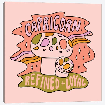 Capricorn Mushroom Canvas Print #DDM41} by Doodle By Meg Canvas Print