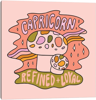Capricorn Mushroom Canvas Art Print - Doodle By Meg