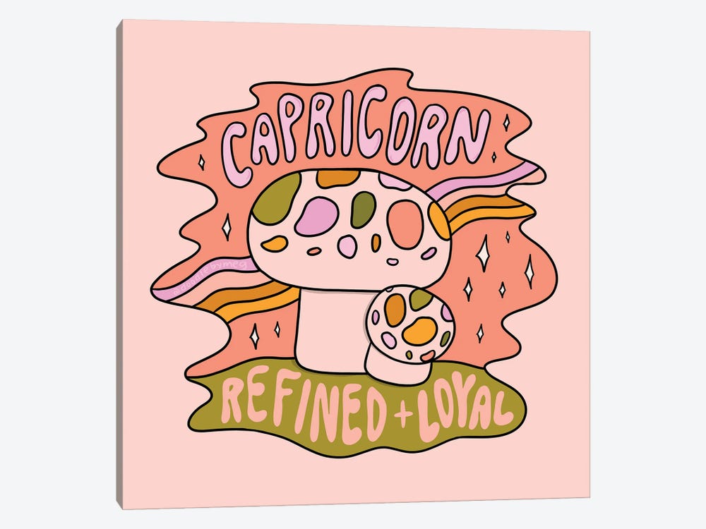 Capricorn Mushroom by Doodle By Meg 1-piece Canvas Art Print