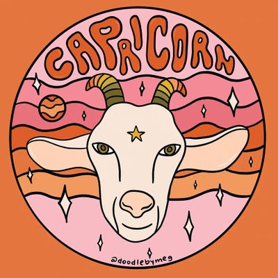 Capricorn by Doodle By Meg art print