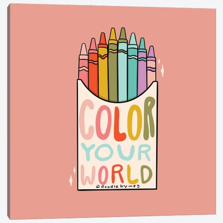 Color Your World Canvas Print #DDM44} by Doodle By Meg Canvas Wall Art