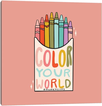 Color Your World Canvas Art Print - Doodle By Meg