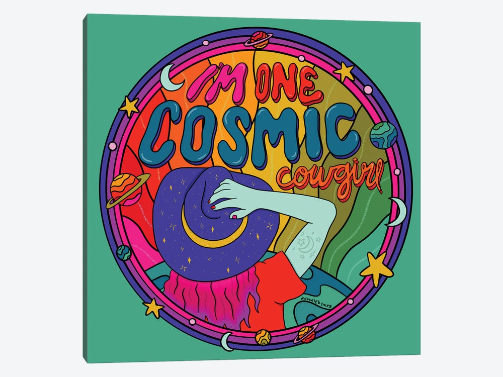 Cosmic Cowgirl by Doodle By Meg 1-piece Canvas Print