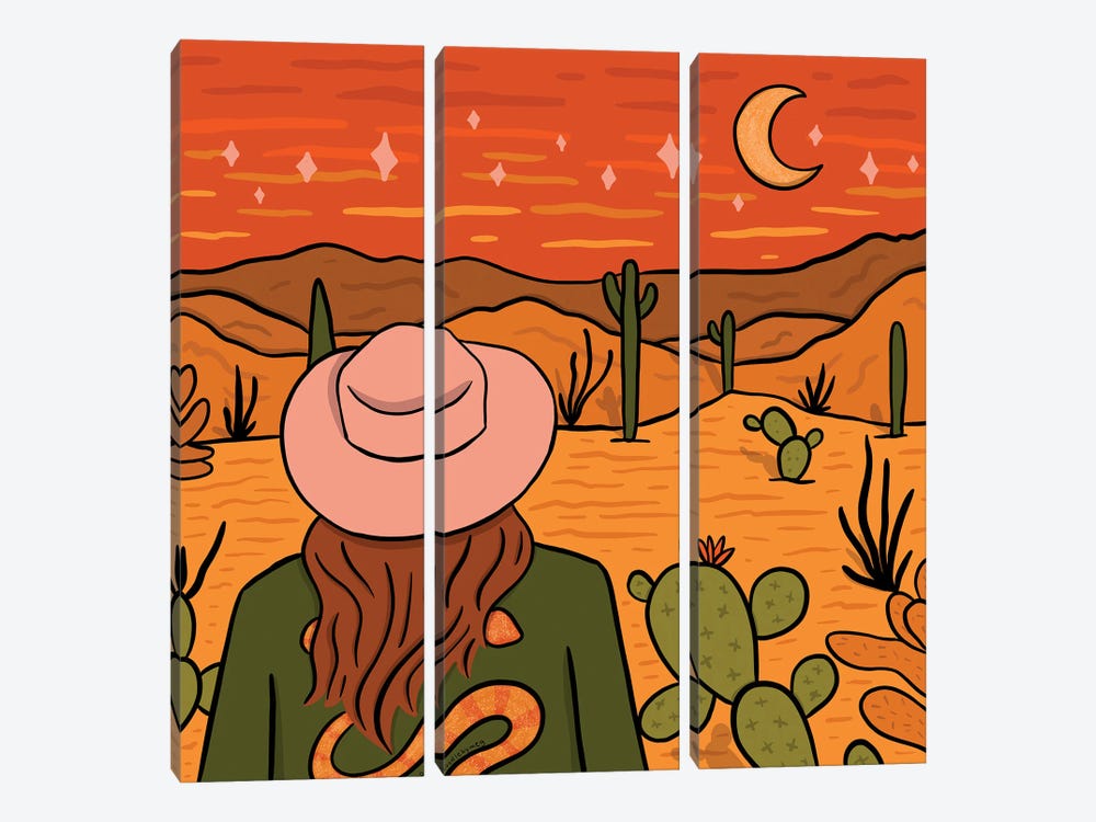 Desert Girl by Doodle By Meg 3-piece Canvas Art Print