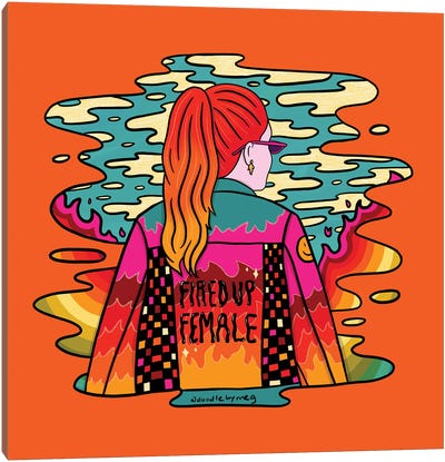 Fired Up Female Canvas Art Print - Doodle By Meg