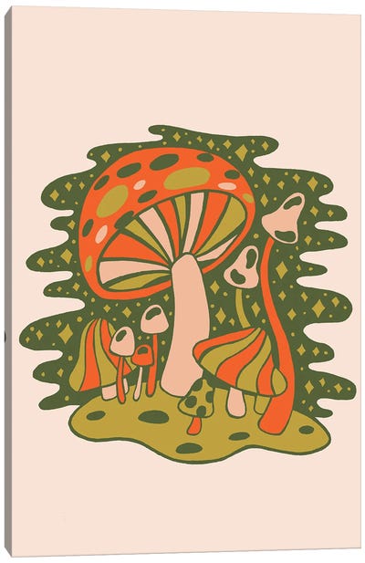 Forest Of Mushrooms Canvas Art Print - Vegetable Art