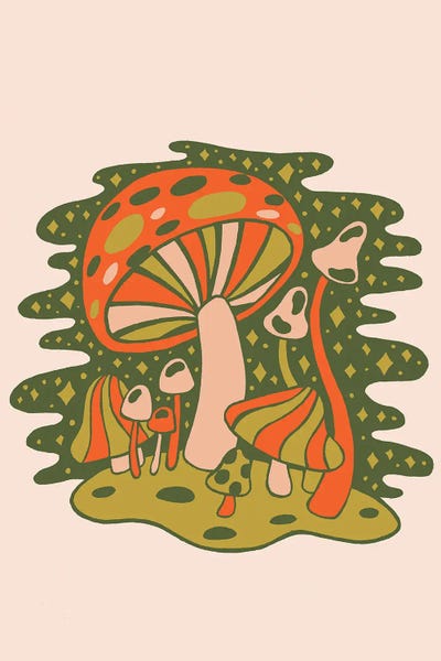 Natural Meets Mythical: Forest Of Mushrooms by Doodle By Meg