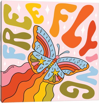 Free Flying Canvas Art Print - Good Vibes & Stayin' Alive
