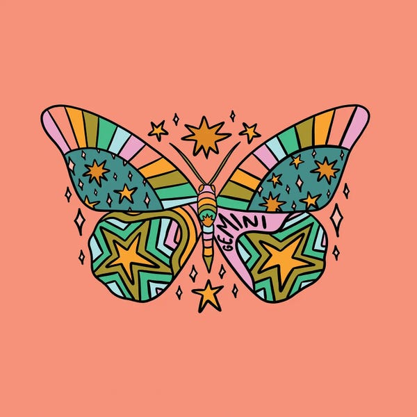 Gemini: Gemini Butterfly by Doodle By Meg