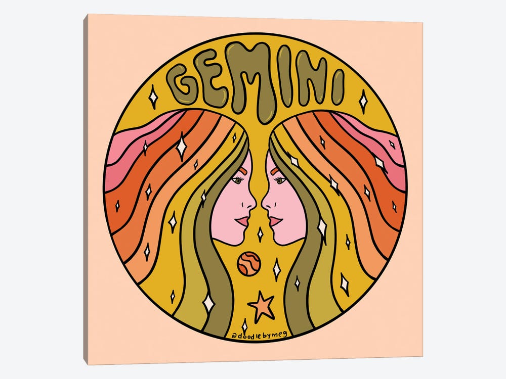 Gemini by Doodle By Meg 1-piece Canvas Artwork