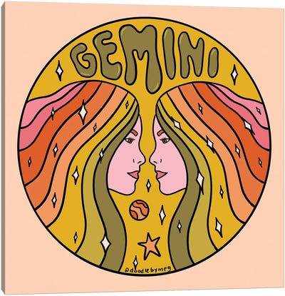 Gemini Canvas Art Print - Doodle By Meg