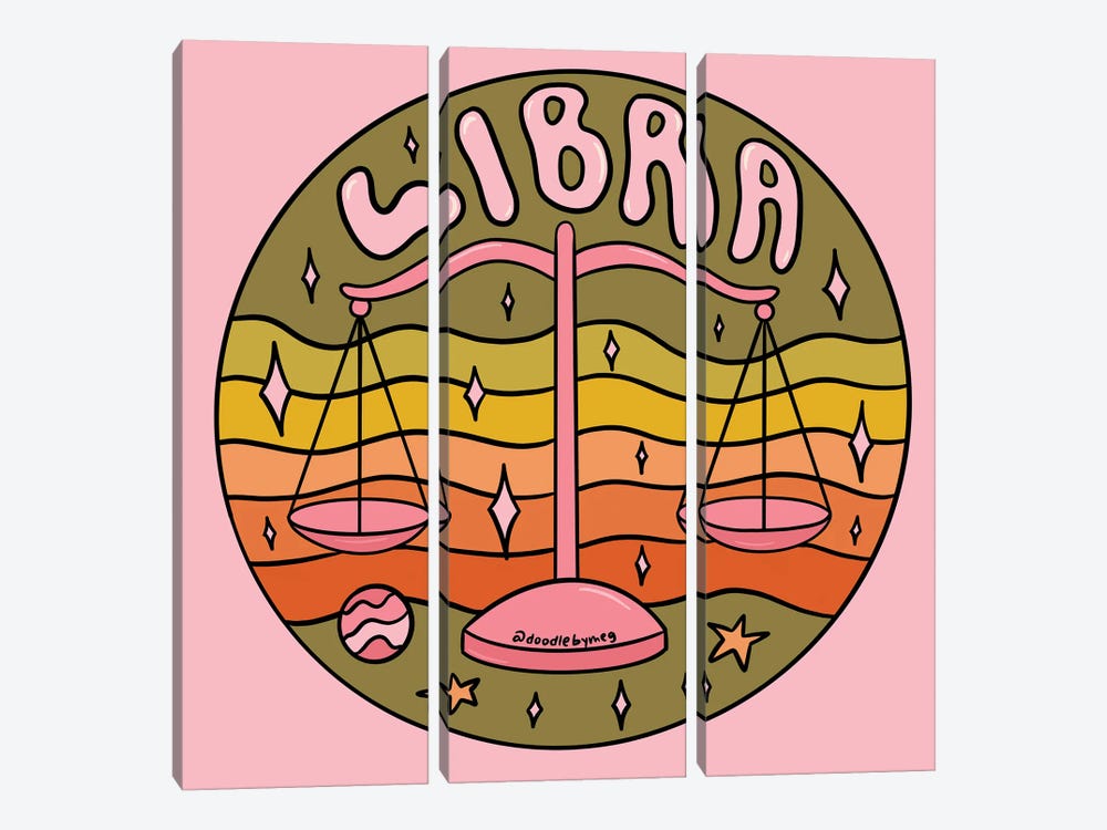 Libra by Doodle By Meg 3-piece Canvas Wall Art