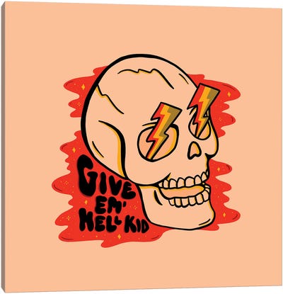 Give Em Hell Kid Canvas Art Print - Doodle By Meg