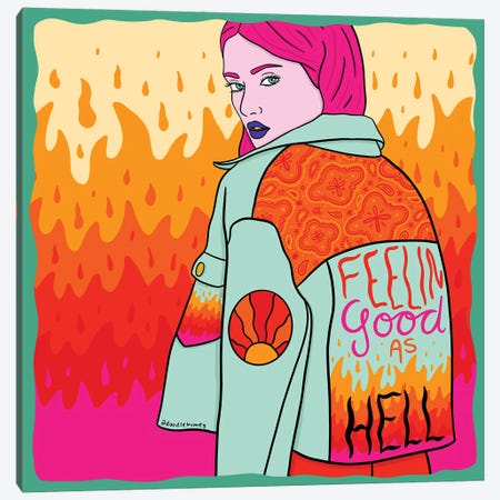 Good As Hell Canvas Print #DDM63} by Doodle By Meg Canvas Art Print