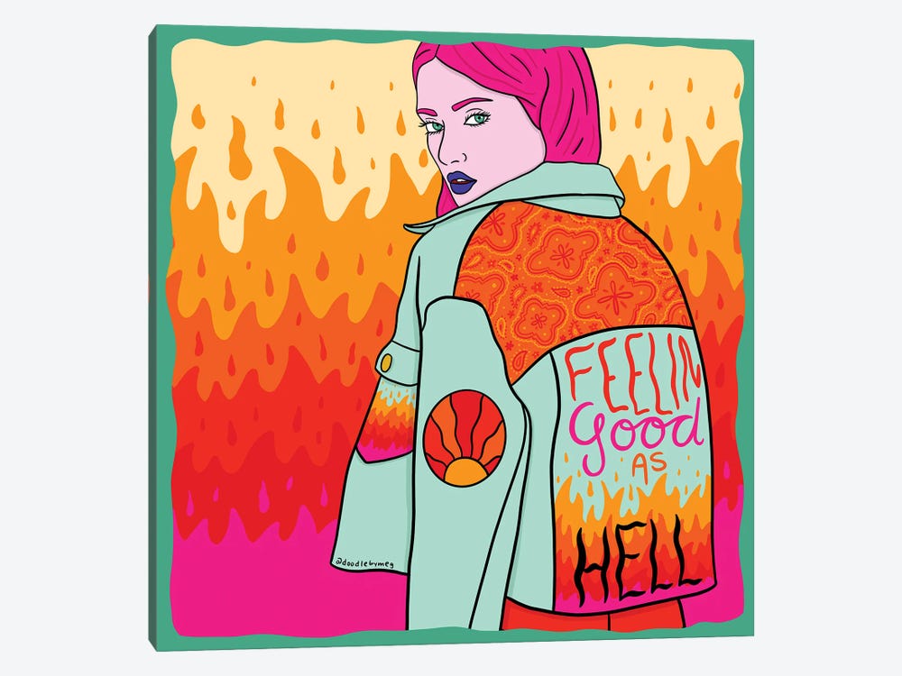 Good As Hell by Doodle By Meg 1-piece Canvas Print