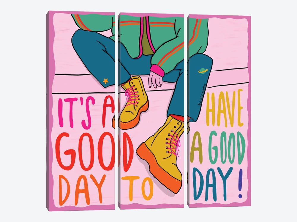 Good Day by Doodle By Meg 3-piece Canvas Art