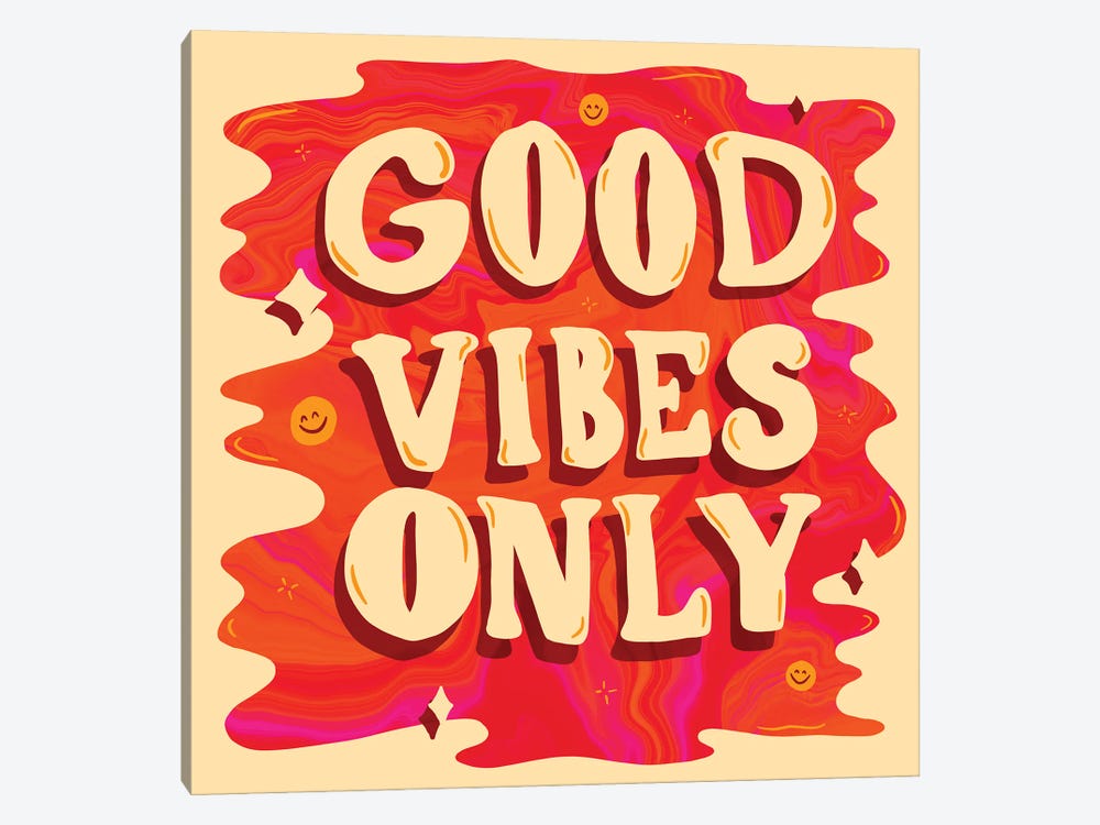 Good Vibes Only by Doodle By Meg 1-piece Canvas Art Print
