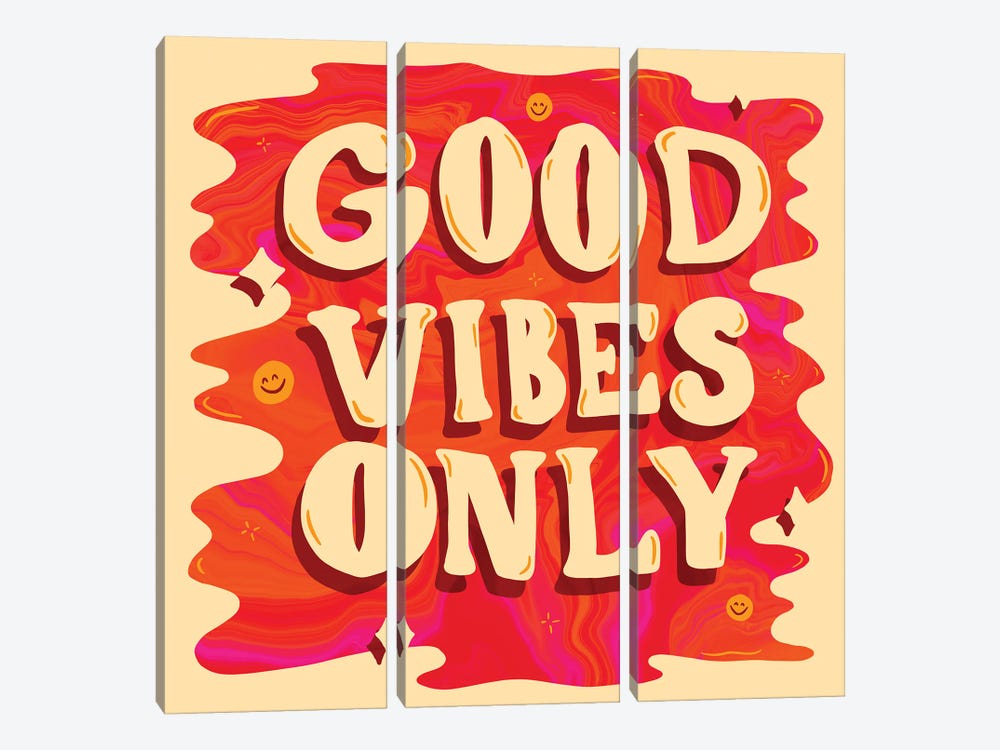 Good Vibes Only by Doodle By Meg 3-piece Canvas Print