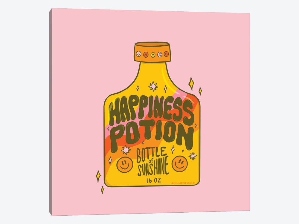 Happiness Potion by Doodle By Meg 1-piece Canvas Artwork