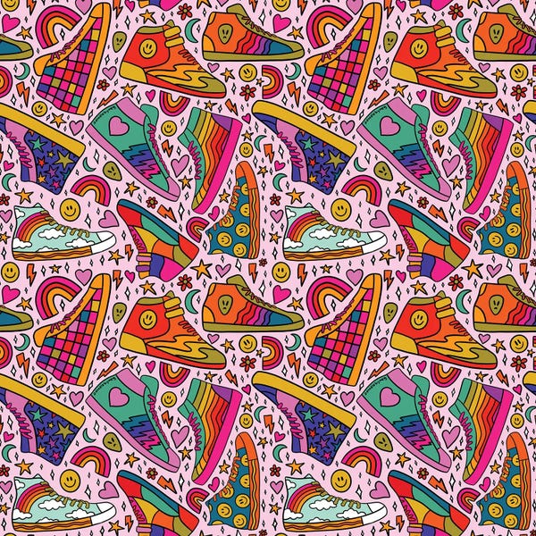 The Nineties: High Tops Print by Doodle By Meg