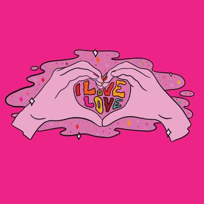 I Love Love by Doodle By Meg framed wall art