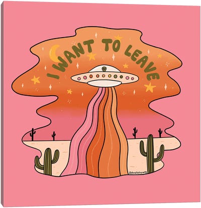 I Want To Leave Canvas Art Print - Doodle By Meg