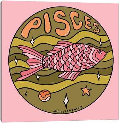 Pisces Canvas Art Print - Doodle By Meg