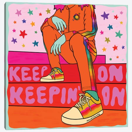 Keep On Keepin' On Canvas Print #DDM83} by Doodle By Meg Canvas Art Print