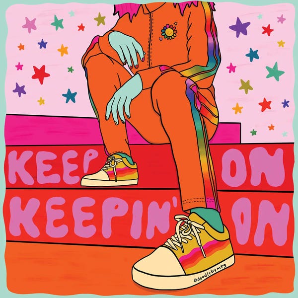 Women's Pants: Keep On Keepin' On by Doodle By Meg