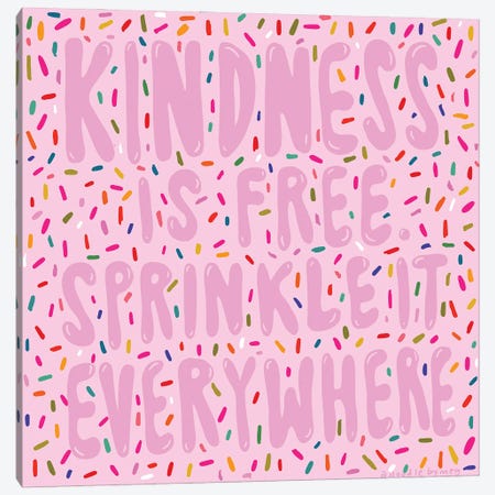 Kindness Sprinkles Canvas Print #DDM84} by Doodle By Meg Canvas Wall Art