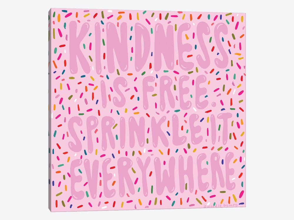 Kindness Sprinkles by Doodle By Meg 1-piece Canvas Art
