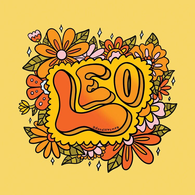 Leo Flowers by Doodle By Meg wall art