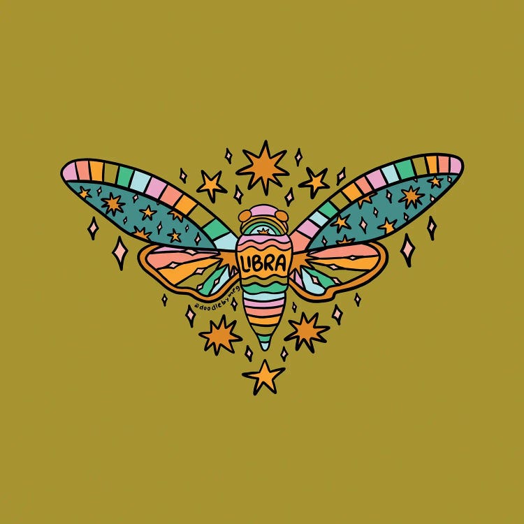 Libra Cicada by Doodle By Meg wall art