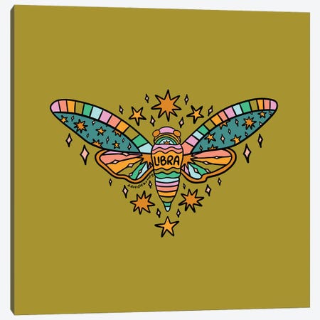 Libra Cicada Canvas Print #DDM88} by Doodle By Meg Art Print