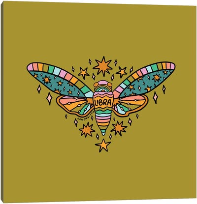 Libra Cicada Canvas Art Print - Doodle By Meg