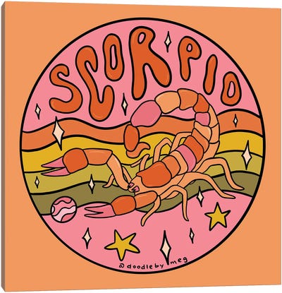 Scorpio Canvas Art Print - '70s Aesthetic